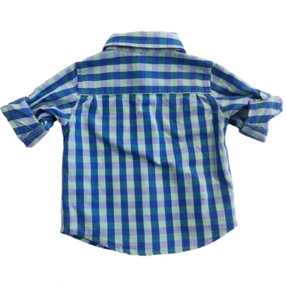 6-12M Plaid Button Down Shirt & Linen Pant - Picture 3 of 7